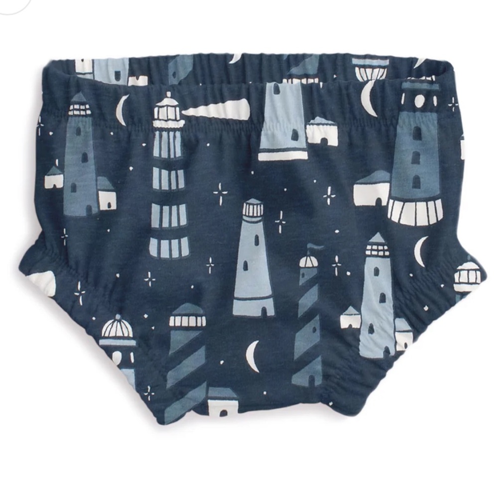 Blue and White Nautical Diaper Covers with Elastic Waistband